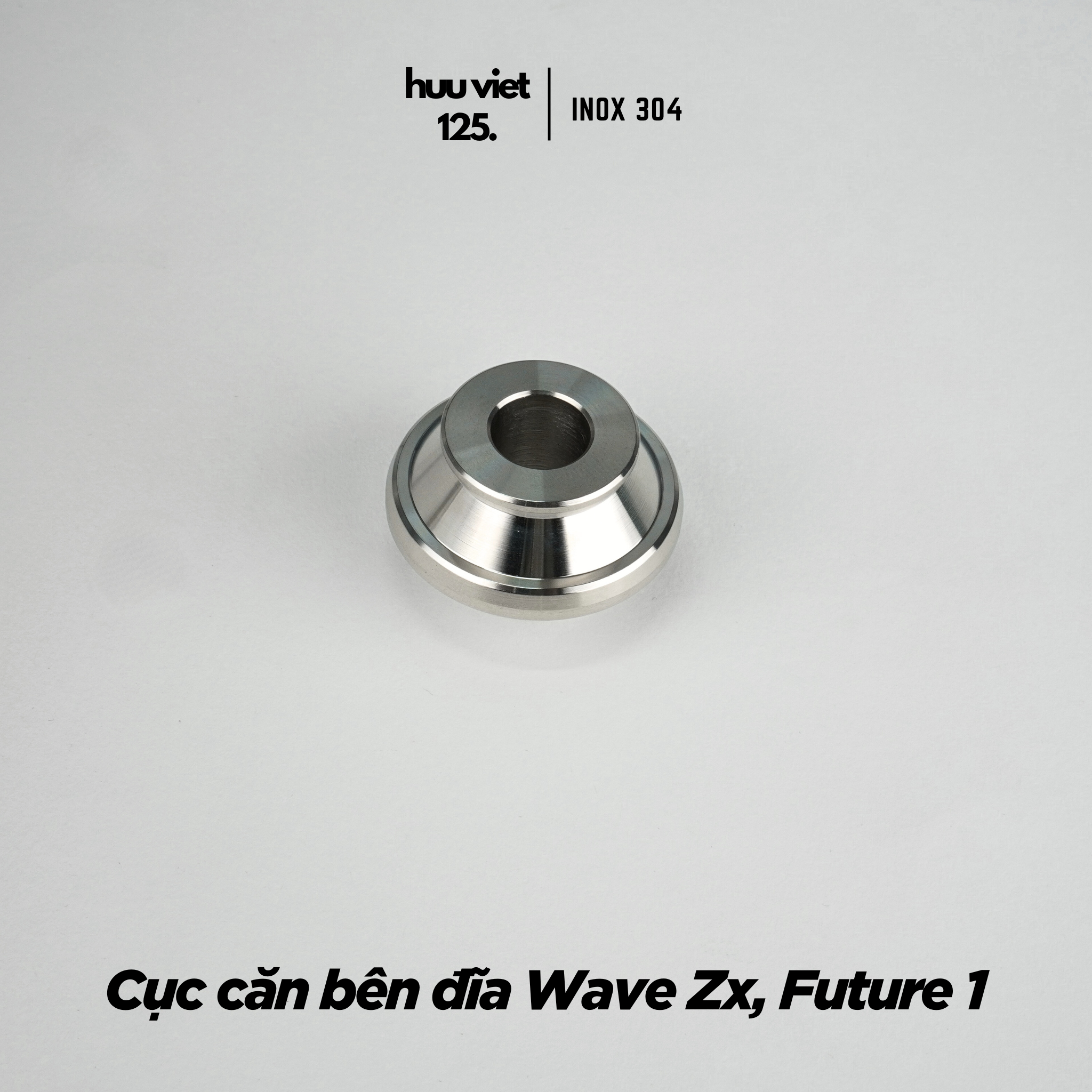 Căn bánh trước Wave ZX, thái 110, Fu 1 thắng đĩa. Inox 304 CNC nguyên khối
