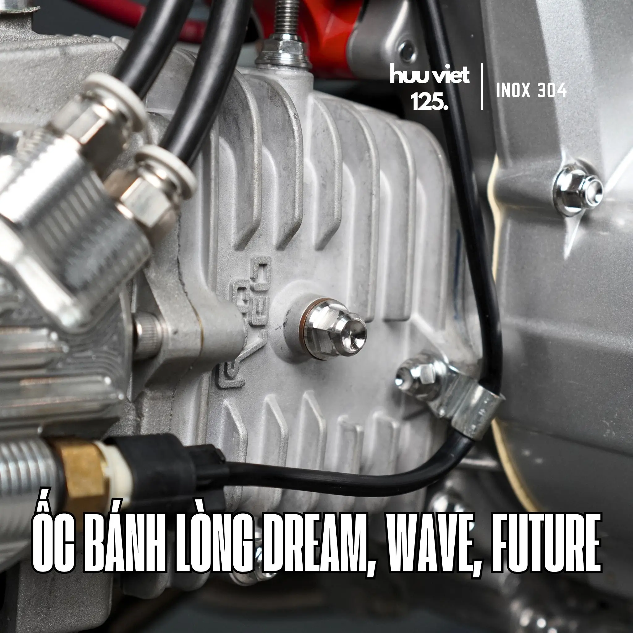 Ốc bánh lòng Wave, Dream, Future Inox 304 CNC nguyên khối