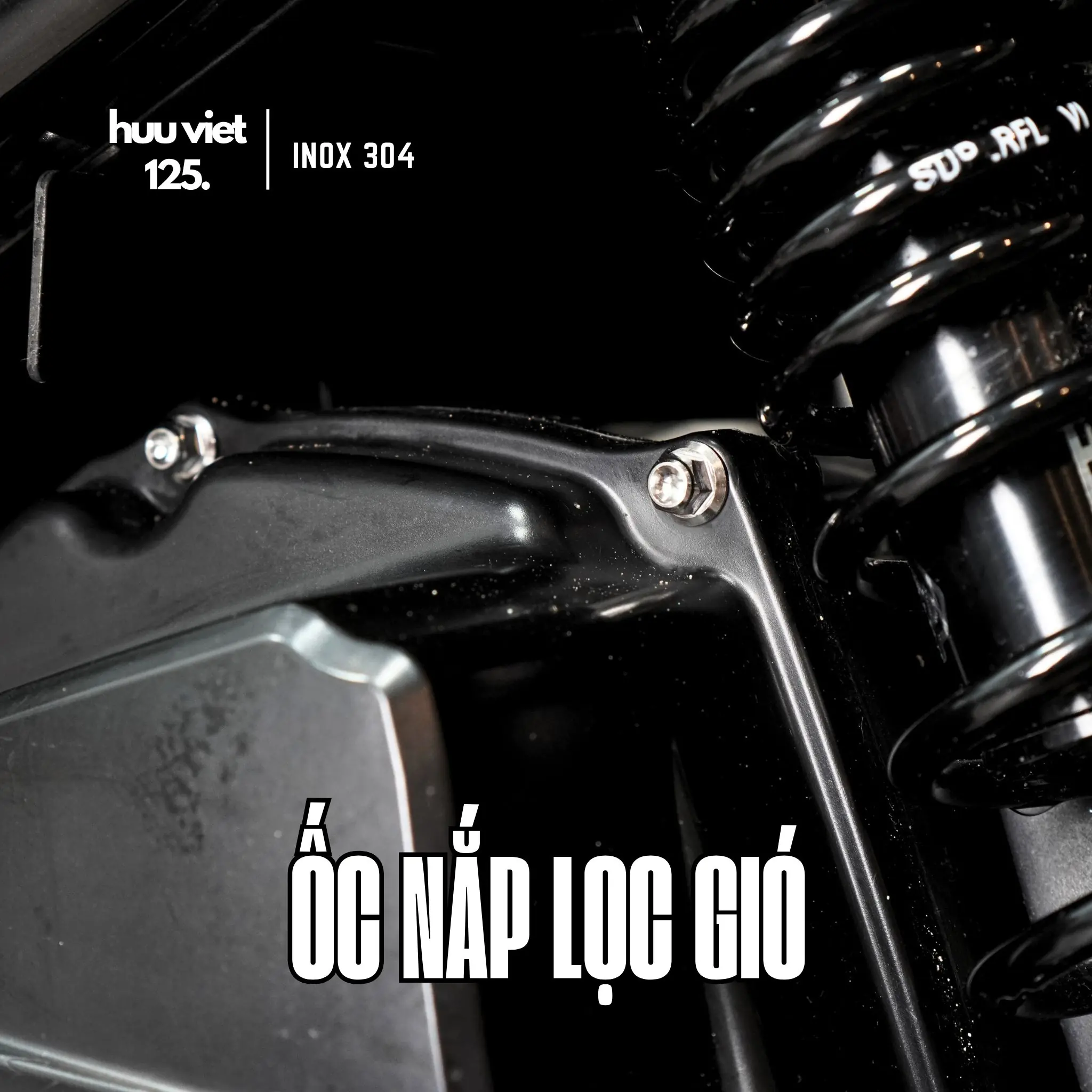 Bộ ốc nắp lọc gió, pô e Inox 304 mẫu trụ cho xe AB, Vario, Lead, Sh, Vision, Scoopy